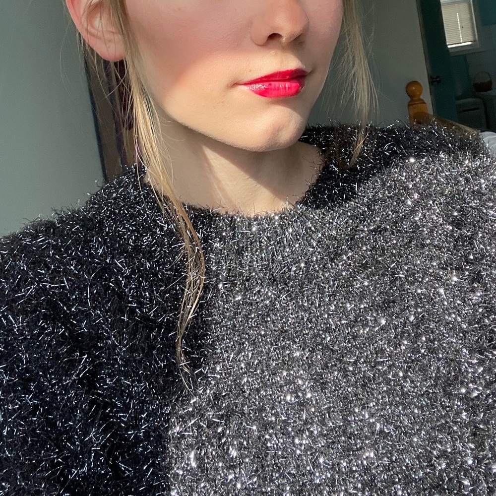 H&M Black Tinsel Eyelash Sweater. - Picture 4 of 4